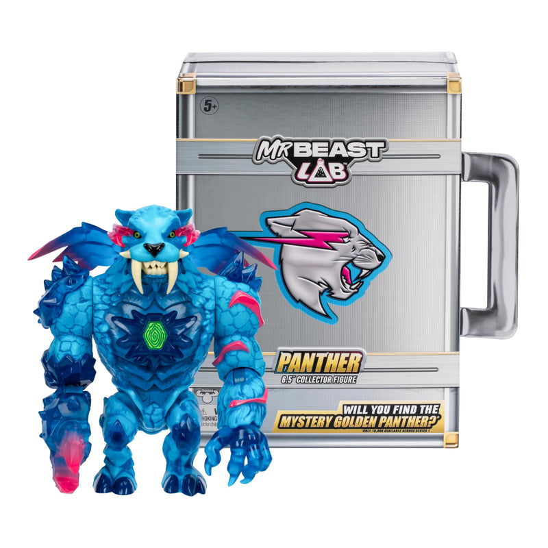 MrBeast Lab Apex Beast Panther Collector Figure, Standing At 6.25Inches/15.8cm Tall, With Extreme Detailing, Premium Packaging, 13 Points Of Articulation And Chomp Jaw, 2 To Collect