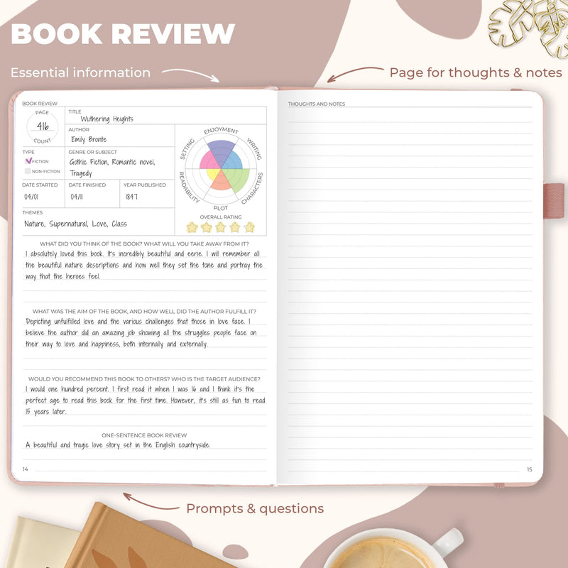 Clever Fox Reading Journal – Guided Book Review Log with Reading Tracker – Gift Book Accessories for Reading Lover – Book Tracking Journal for Kids & Adults – A5 Size, 14.6x21.3cm (Rose Gold)