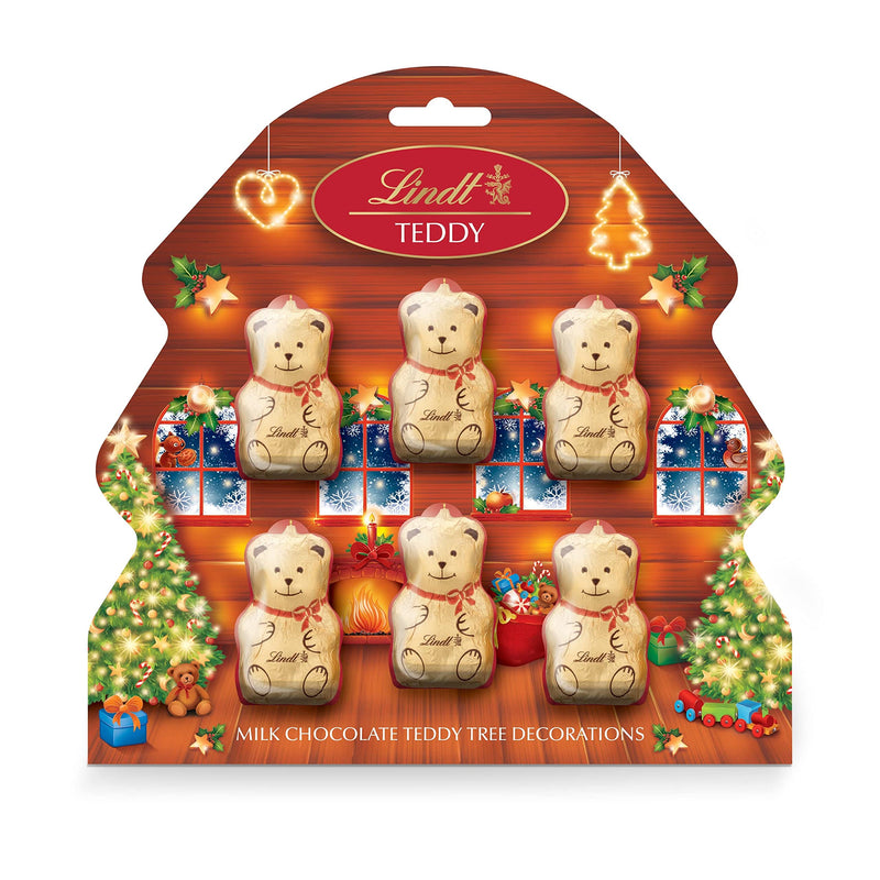 Lindt Milk Chocolate Teddy Gold Christmas Tree Decorations | Contains 6 Teddies, 60g | Stocking Filler for Him and Her | Gift Present for Adults and Kids - Gift Guide