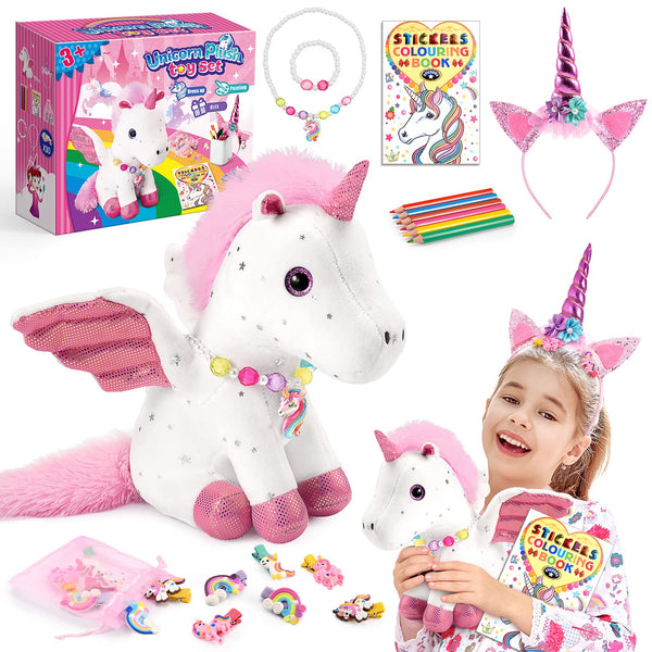 EUCOCO Unicorn Gifts for Girls Age 3-8, Unicorn Soft Toys for 3 4 5 6 7 Year Old Girls Unicorn Plush Toys Set for Kids for 3-8 Year Old Girls Unicorn Toys Kids Toy Age 3-8 Kids Toys - Gift Guide