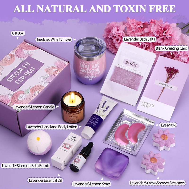 Bath Sets Pamper Gifts for Women, Unique Skin Care Self Care package for Her Relaxation Spa Sets for Women Gifts, Birthday Hamper Wellbeing Get Well Soon Gifts Ideas for Women Best Friend, Mum, Sister