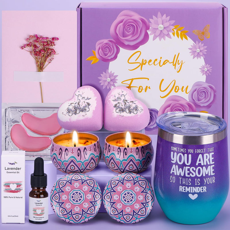 Bath Sets Birthday Pamper Gifts for Women, Unique Skin Care Self Care package for Her Pamper Hampers Kit for Women, Relaxation Spa Gifts Set Get Well Soon Gift Ideas for Women Best Friend, Mum, Sister