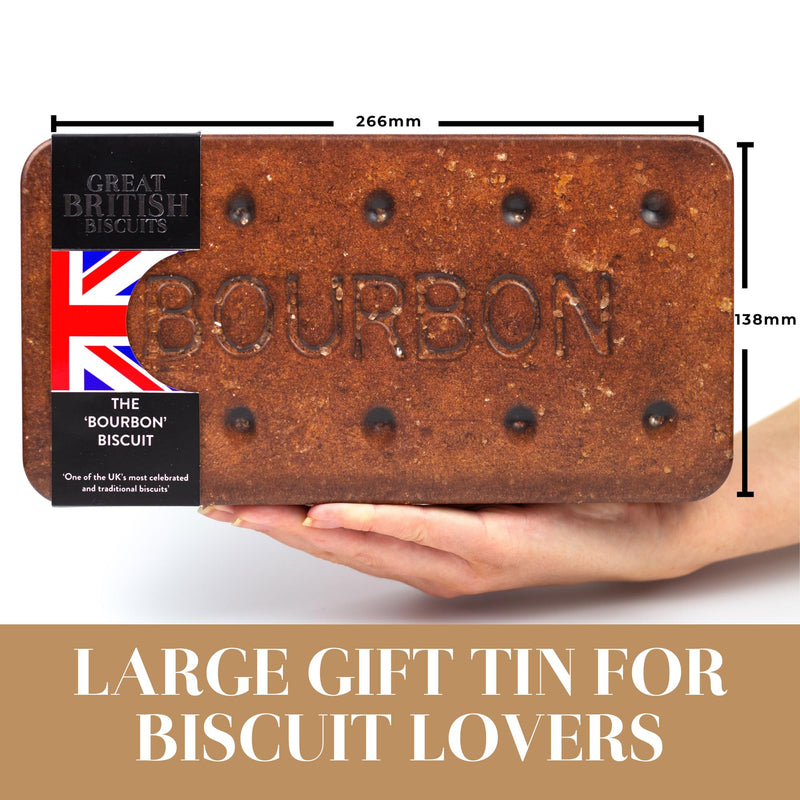 Giant Bourbon Biscuits Gift Set - Chocolate Biscuit Tin Christmas Gifts, Family Biscuits Box with Luxury Bourbon Chocolate Biscuits - Biscuit Hamper Gift Ideas, Chocolate Gifts for Men & Women, 400g