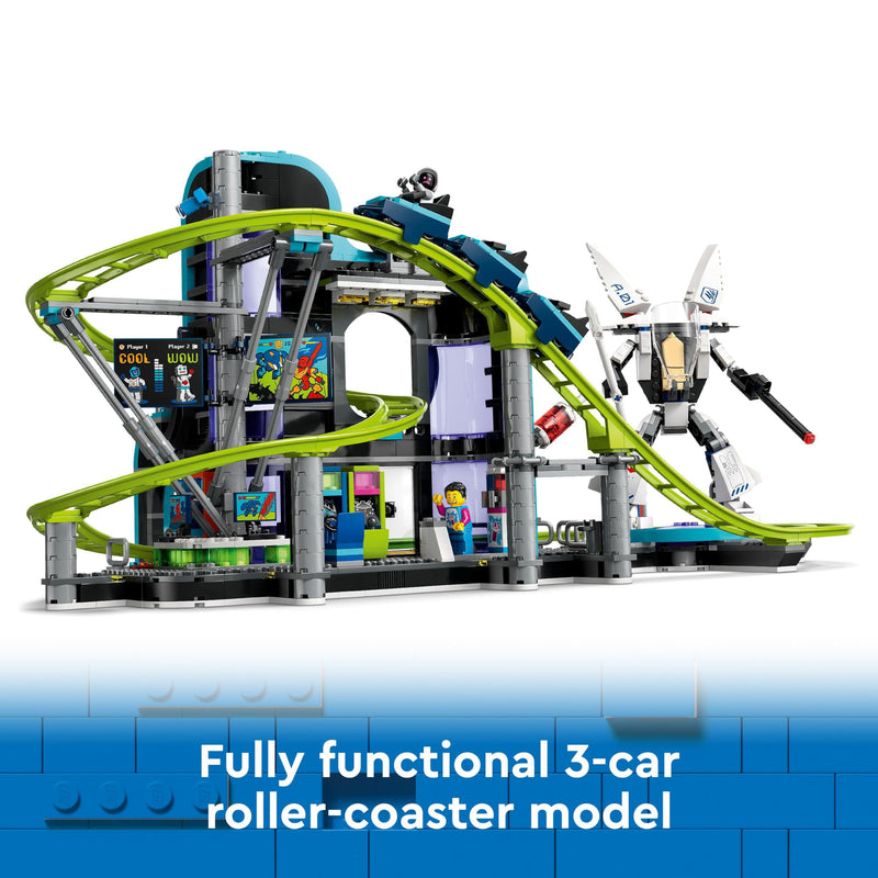 LEGO City Robot World Roller-Coaster Park Set, Creative Building Toy for 8 Plus Year Old Boys & Girls, Fairground Playset with 8 Minifigures, Fun Gift for Kids 60421