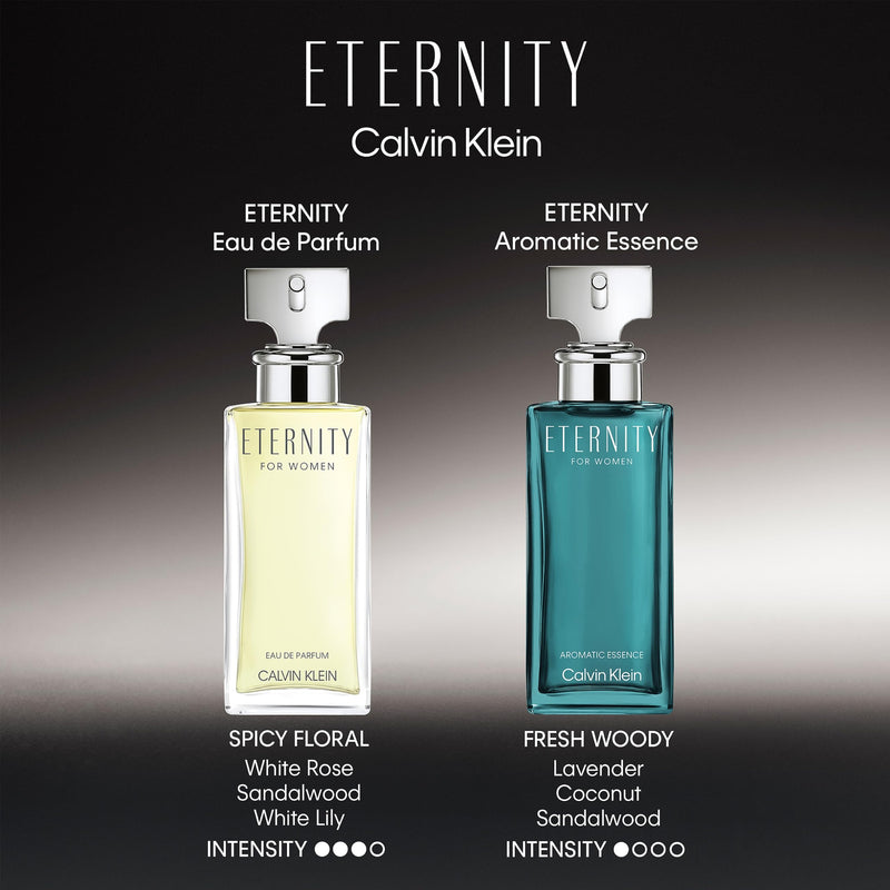 CALVIN KLEIN Eternity - Eau de Parfum for Women - Floral Fragrance With Notes Of Bergamot, White Lily, White Rose, Carnation, Violet, Sandalwood, Amber, Musk - High Longevity - Spray 3.3oz
