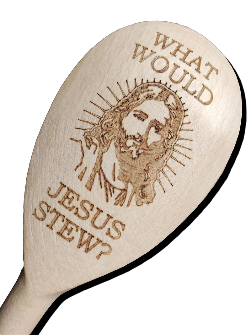 What Would Jesus Do Stew Wooden Baking Spoon Novelty Cooking Gift Christian God Religous Present