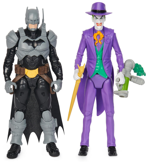 DC Comics, Batman Adventures, Batman vs The Joker Action Figures Set, 2 Figures, 12 Armour Accessories, 30-cm Super Hero Kids’ Toy for Boys and Girls