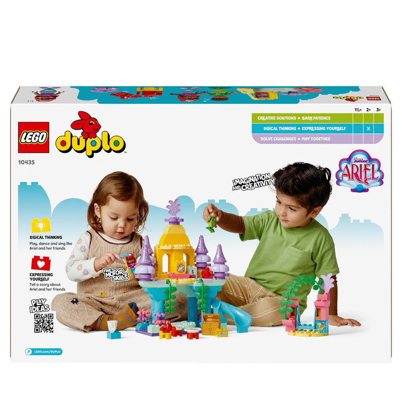 LEGO DUPLO | Disney Ariel’s Magical Underwater Palace, The Little Mermaid Building Toy for 2 Plus Year Old Toddlers, Girls & Boys, Castle Set with Figures, Educational Learning Toys, Gift Idea 10435