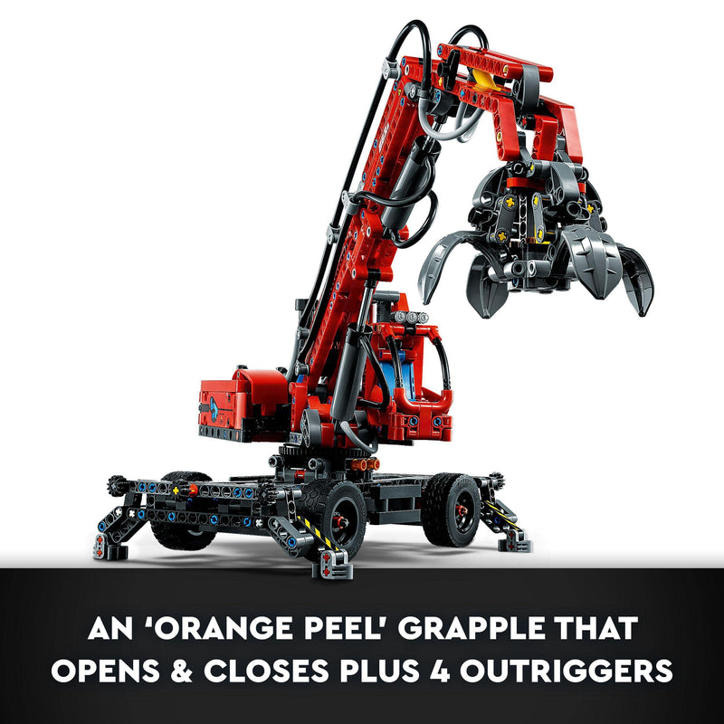 LEGO Technic Material Handler 42144 Crane Model Building Kit for Ages 10+; A Gift for Kids Who Love Pneumatic Models and Construction Site Toys (835 Pieces)