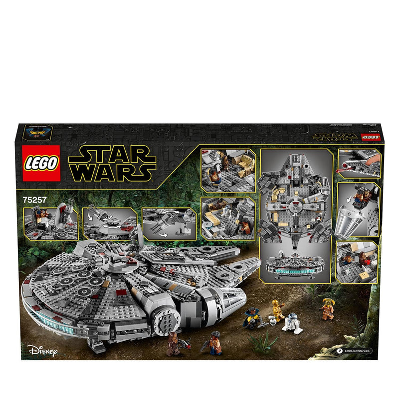 LEGO Star Wars 75257 Millennium Falcon - Starship Set with 5 Minifigures & 2 Droid Figures inc. Finn, Chewbacca, C3PO and R2D2 - Building Toys for 9+ Year Old Boys & Girls