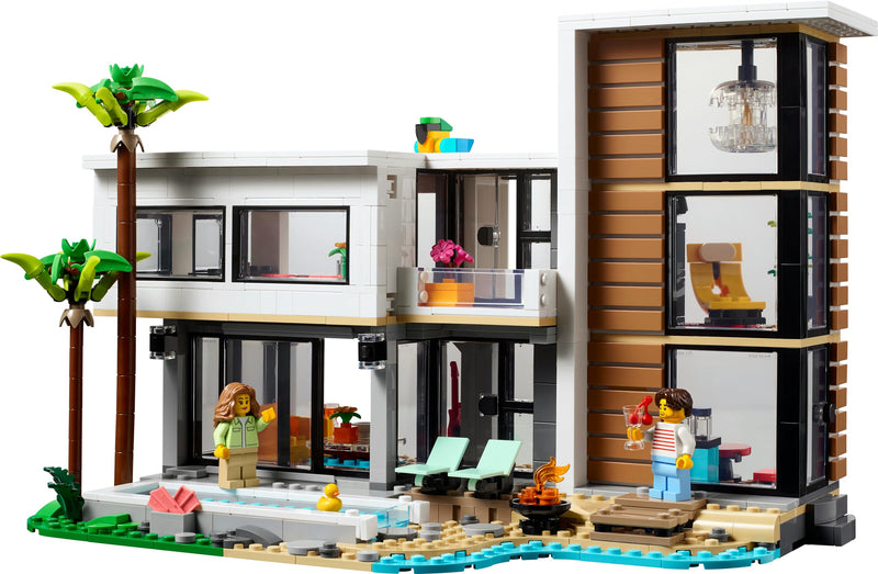 LEGO Creator 3in1 Modern House to 3-Storey City Building to Forest Cabin Set, Model Building Kit for Kids, Gift Idea for 9 Plus Year Old Boys and Girls 31153