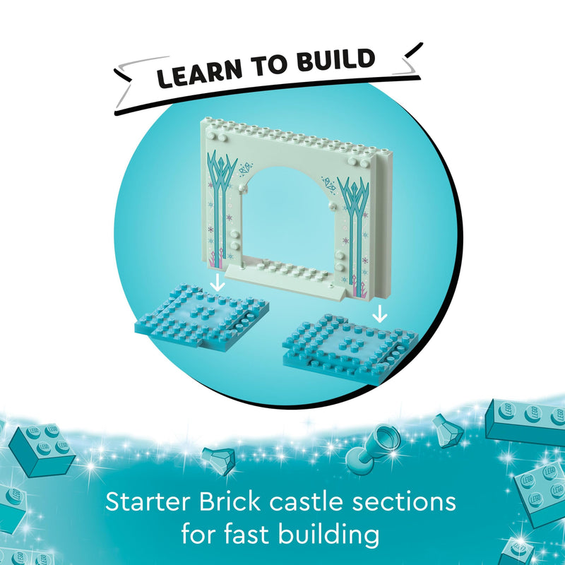 LEGO ǀ Disney Princess Elsa’s Frozen Castle Buildable Toy for 4 Plus Year Old Girls and Boys, Includes Princess Elsa and Anna Mini-Doll Figures and 2 Animal Toys, Fun Birthday Gift 43238