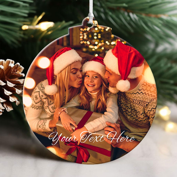 Personalised Christmas Tree Decorations with Photo Christmas Baubles 2024 Christmas Bauble Ornament Photo Gifts for Christmas Trees Xmas Gifts for Mom Dad Family Kids Friends - Gift Guide