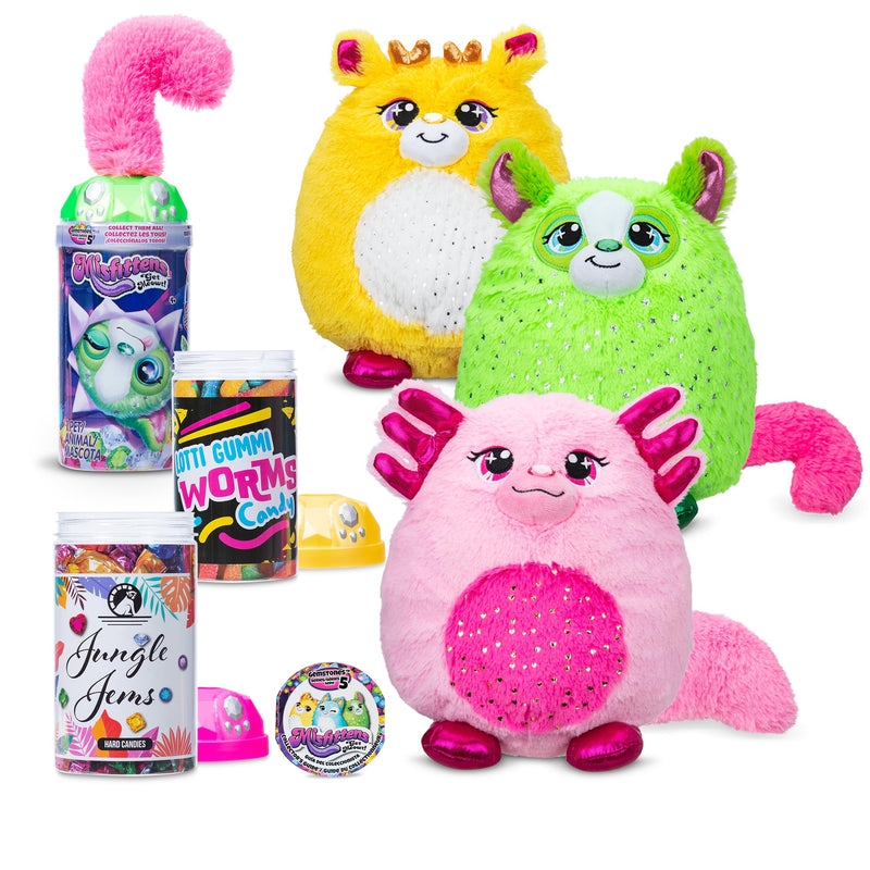 Basic Fun Misfittens Cats - Surprise Collectible Plush - Gemstones Misfittens, Kittens, Stuffed Cat Plush, Furry Surprise Toy for Girls, Boys, Kids and Toddlers Ages 3+