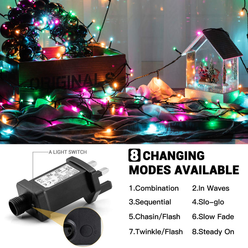 GlobaLink Christmas String Lights, Multicolor 20M/66FT 200LEDs Christmas Lights Outdoor, IP44 Waterproof Christmas Fairy Lights with 8 Lighting Modes for Xmas Decoration Indoor Outside Wedding Garden - Gift Guide