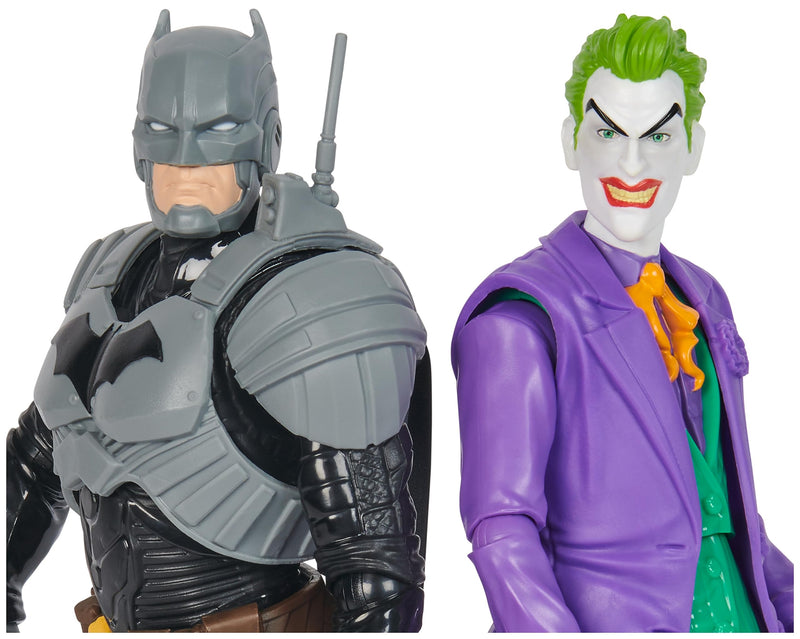 DC Comics, Batman Adventures, Batman vs The Joker Action Figures Set, 2 Figures, 12 Armour Accessories, 30-cm Super Hero Kids’ Toy for Boys and Girls