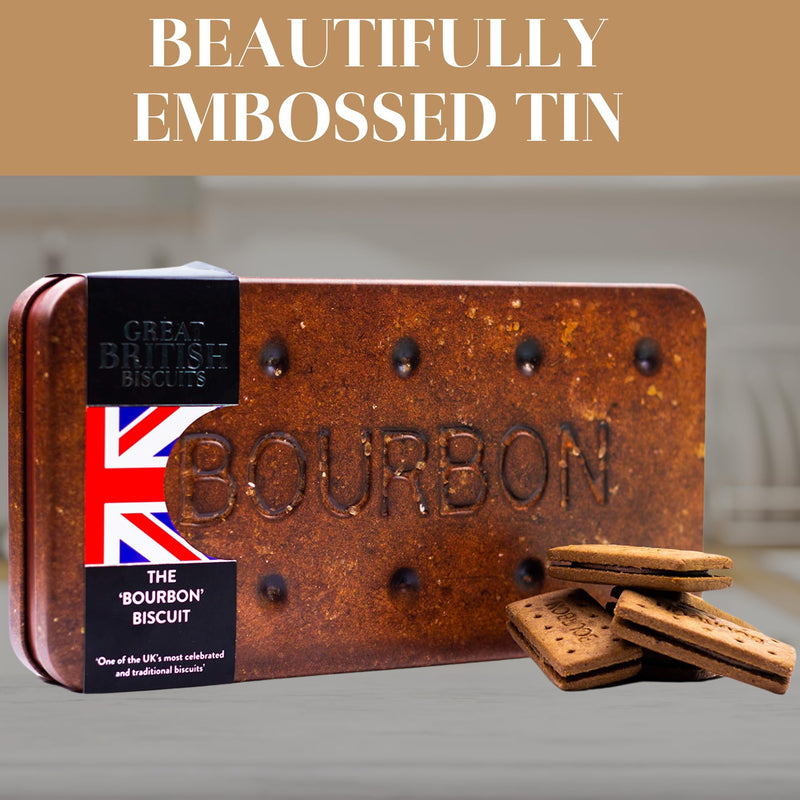 Giant Bourbon Biscuits Gift Set - Chocolate Biscuit Tin Christmas Gifts, Family Biscuits Box with Luxury Bourbon Chocolate Biscuits - Biscuit Hamper Gift Ideas, Chocolate Gifts for Men & Women, 400g