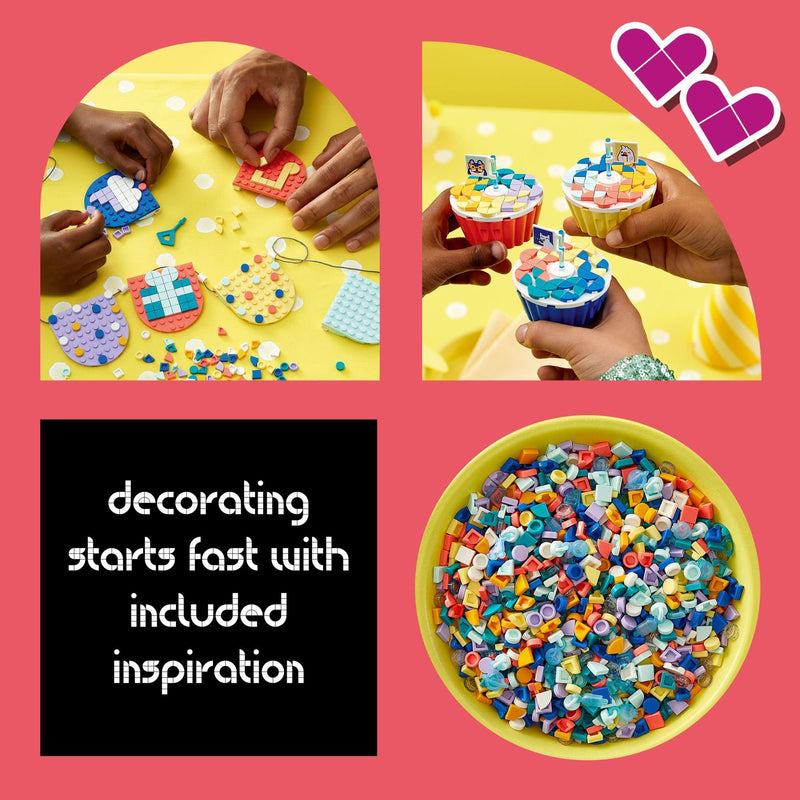 LEGO DOTS Ultimate Party Kit 41806, Kids Birthday Games and DIY Party Bag Fillers with Toy Cupcakes, Bracelets and Bunting, Creative Crafts Gifts for Kids, Girls & Boys