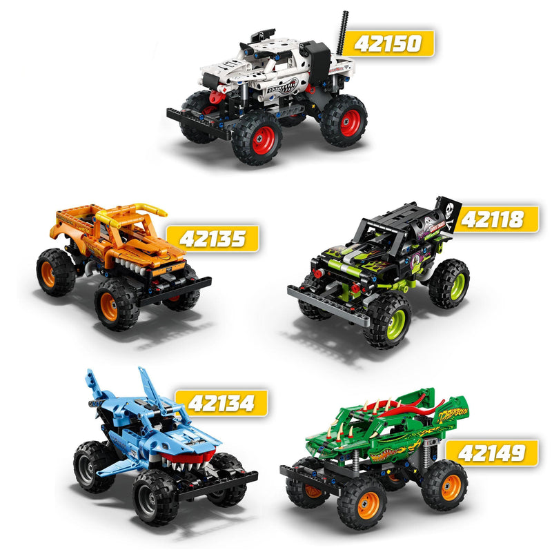 LEGO Technic Monster Jam Dragon Monster Truck Toy for 7 Plus Year Old Boys and Girls, 2in1 Racing Pull Back Car Toys for Off Road Stunts & Imaginative Play, Kids' Birthday Gift Idea 42149