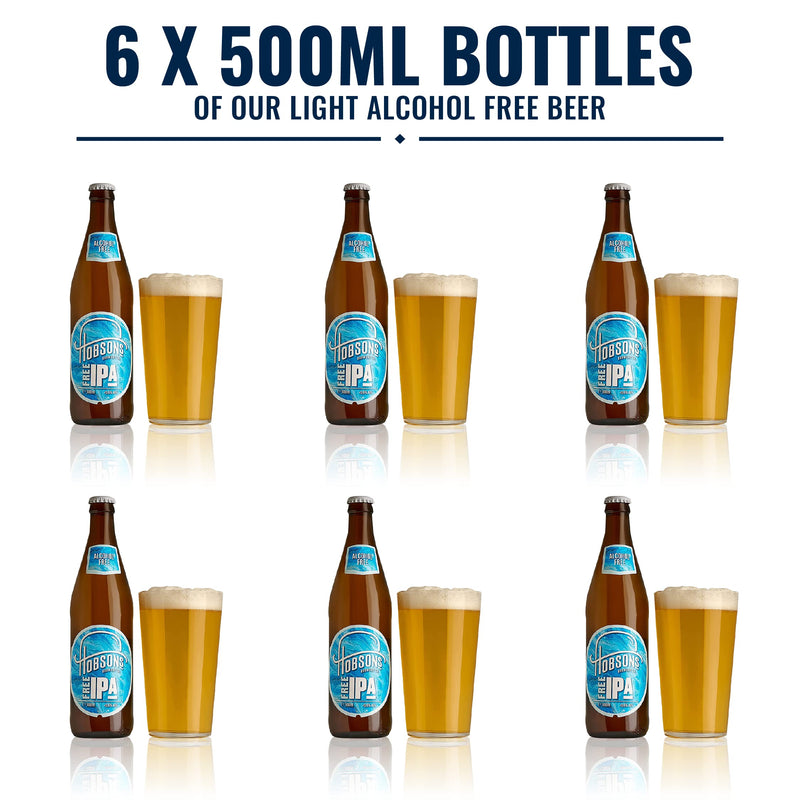 Alcohol Free Beer Hobsons FREE IPA Real Ale - Taster Gift Set – Golden Pale IPA, Non-Alcoholic, Low Calorie (6)