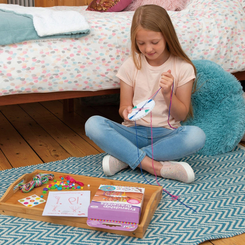 Galt Friendship Bracelets - Jewellery Making Craft Kit for Kids and Activity Pack for Girls and Boys - Colourful Threads, Beads, Stickers and Ribbon - Childrens Birthday Party Gift - Ages 7 Years Plus - Gift Guide