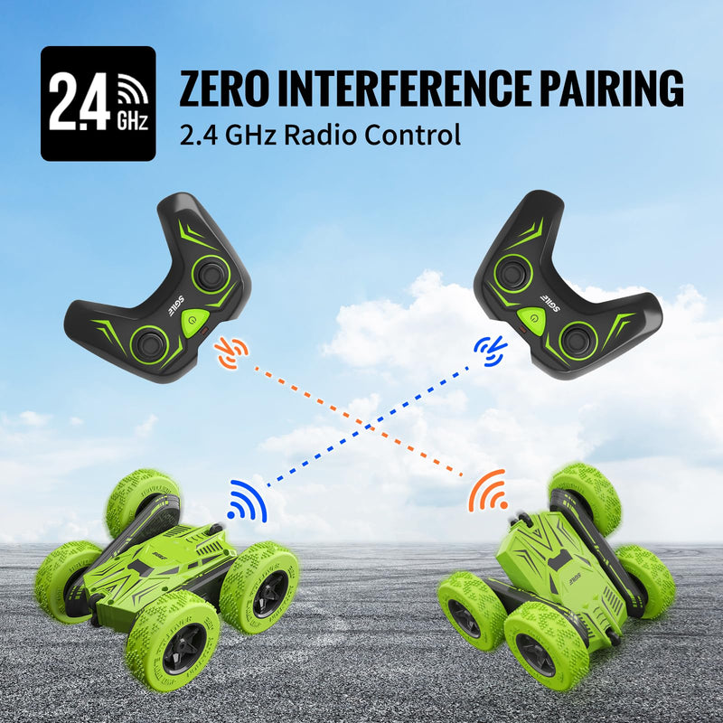SGILE RC Stunt Car Toys, Direct Charge Remote Control Car with 2 Sided 360 Rotation Gifts for Boys Girls Kids Age 6+, Green - Gift Guide