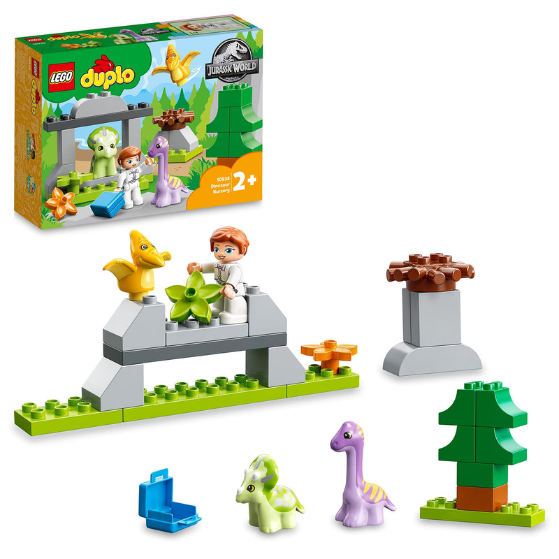 LEGO 10938 DUPLO Jurassic World Dinosaur Nursery Toys with Baby Triceratops Figure, Learning Toy for Toddlers, Girls & Boys Age 2 Plus, Large Bricks Set