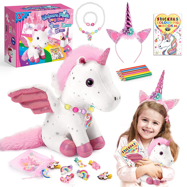 Qukir Unicorn Gifts for 3-10 Year Old Girls, Stuffed Animals Unicorn Toys for 3-10 Year Old Girls Gifts Unicorn Teddy Birthday Gifts for 3 4 5 6 7 8 Year Old Girls Toys Unicorn Soft Toys for Girls - Gift Guide