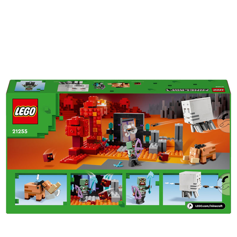 LEGO Minecraft The Nether Portal Ambush Adventure Set, Building Toys for Boys and Girls with Battle Scenes, Iconic Characters & Mobs Figures from the Game, Gifts for Kids 8 Plus Years Old 21255