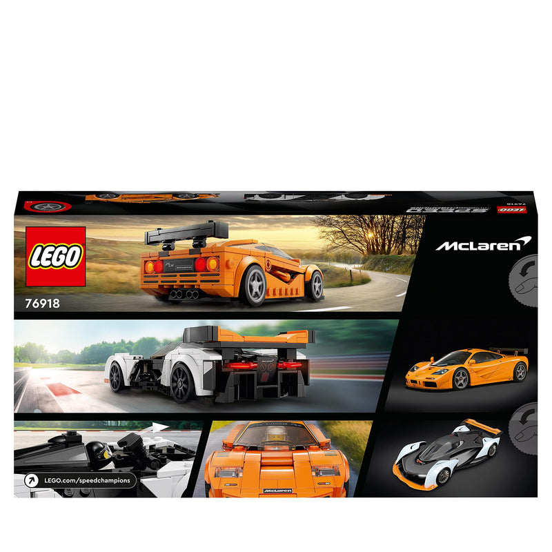 LEGO Speed Champions McLaren Solus GT & McLaren F1 LM Set, 2 Iconic Race Car Toys for 9 Plus Year Old Boys & Girls, Hypercar Model Building Kit, Collectible Gift for Kids 76918