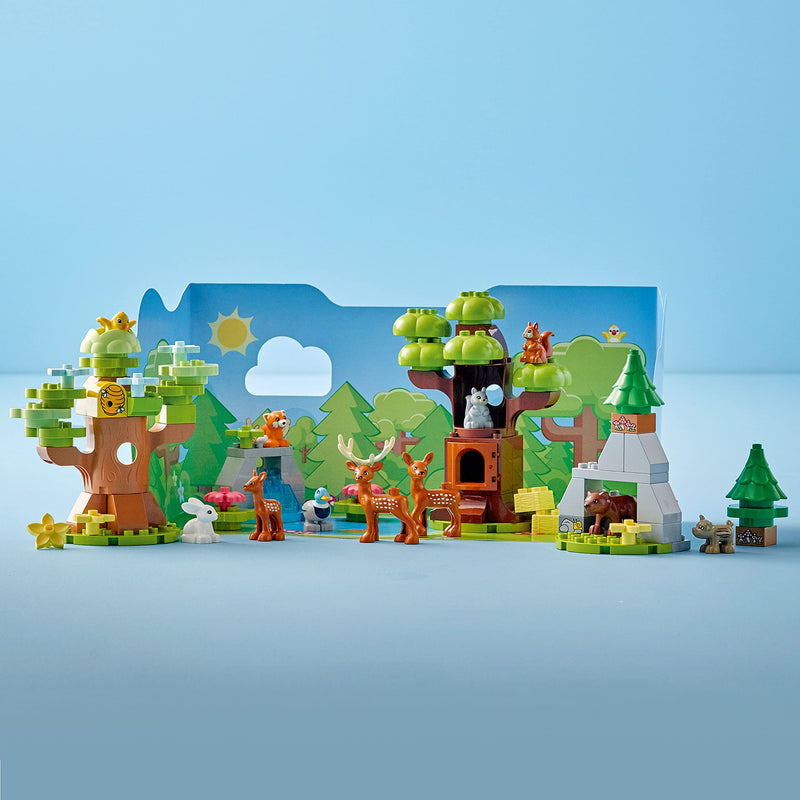 LEGO DUPLO Wild Animals of Europe 10979, Preschool Learning Toys for Toddlers 2 Plus Years Old with Deer, Bear, Fox Forest Animal Figures