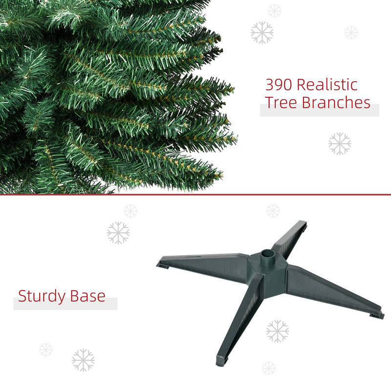 HOMCOM 6ft Unlit Artificial Christmas Tree, Pencil Slim Xmas Tree with Solid Stand and Realistic Branches, Green - Gift Guide