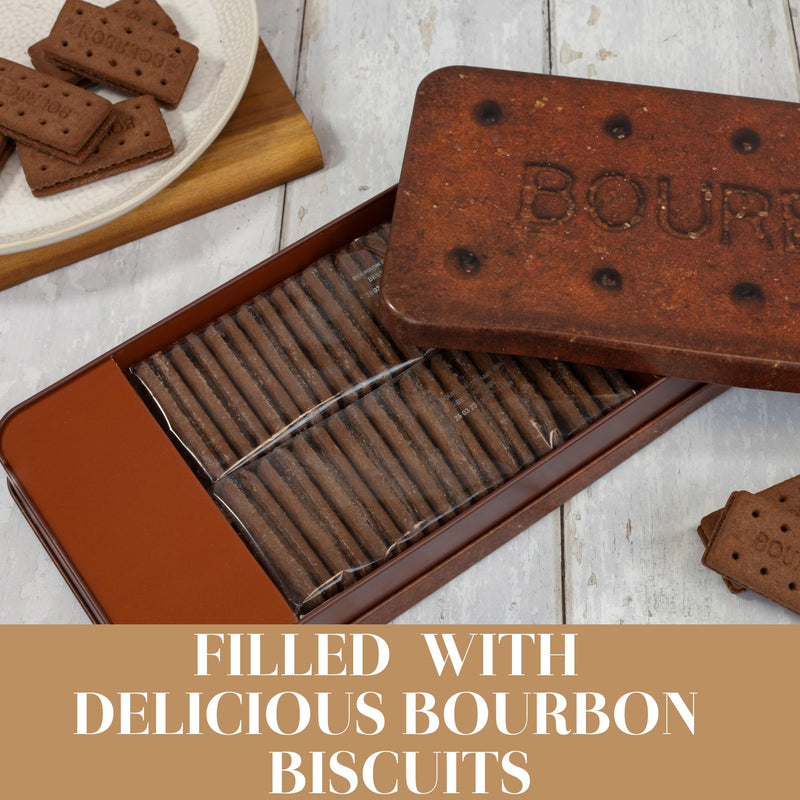 Giant Bourbon Biscuits Gift Set - Chocolate Biscuit Tin Christmas Gifts, Family Biscuits Box with Luxury Bourbon Chocolate Biscuits - Biscuit Hamper Gift Ideas, Chocolate Gifts for Men & Women, 400g
