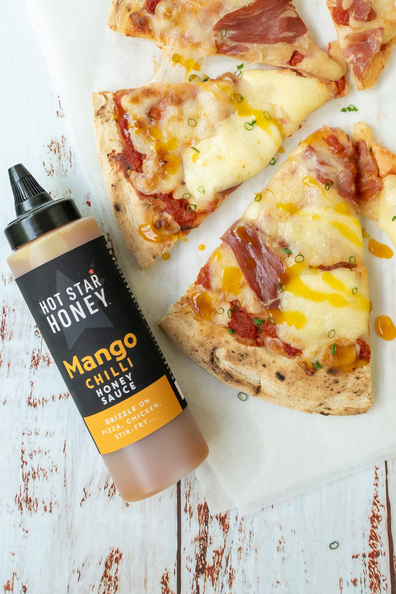 Hot Star Honey Hot Sauce Gift Set | Scotch Bonnet Sauce - Cayenne Chilli Sauce - Mango Chilli Sauce - Premium Hot Honey Gift Set for Chicken, Pizza, Pasta, Steak and Noodles - Gift Guide