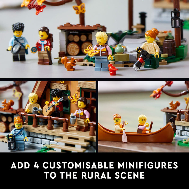 LEGO Ideas A-Frame Cabin 21338 Collectible Display Set, Buildable Model Kit for Adults, Gift for Nature and Architecture Lovers, Includes 4 Customizable Minifigures and 11 Animal Figures