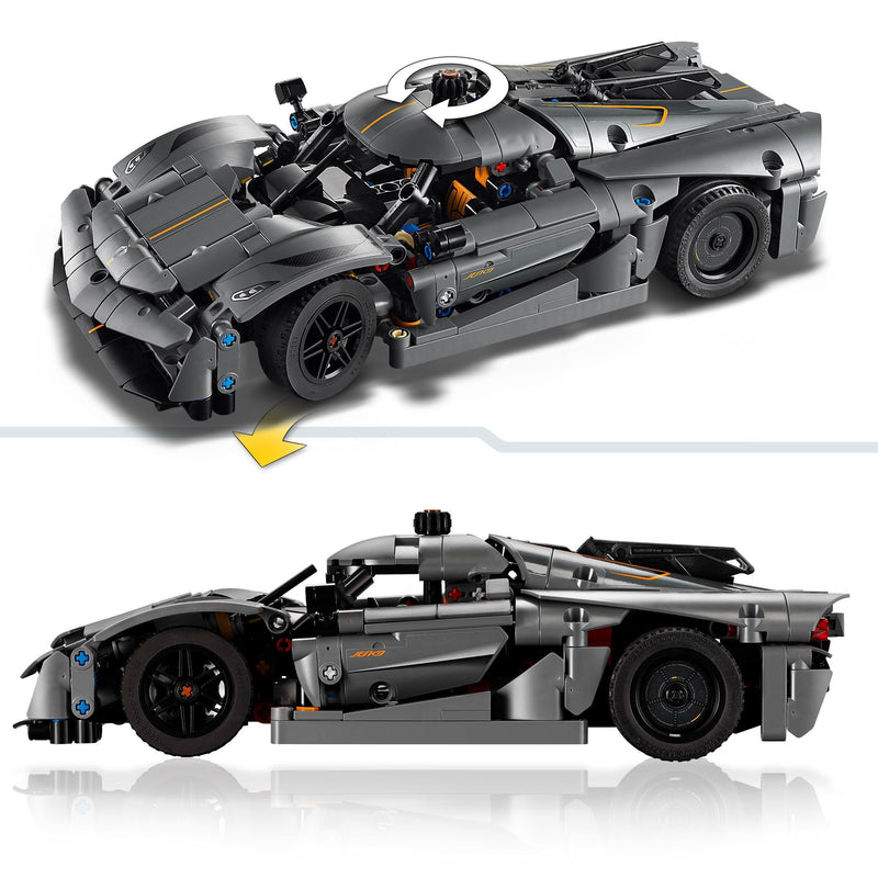 LEGO Technic Koenigsegg Jesko Absolut Grey Hypercar, Race Car Building Toy Set for Boys, Girls & Kids Aged 10 Plus, Buildable Vehicle Model Kit, Introduction to Engineering, Birthday Gift Idea 42173