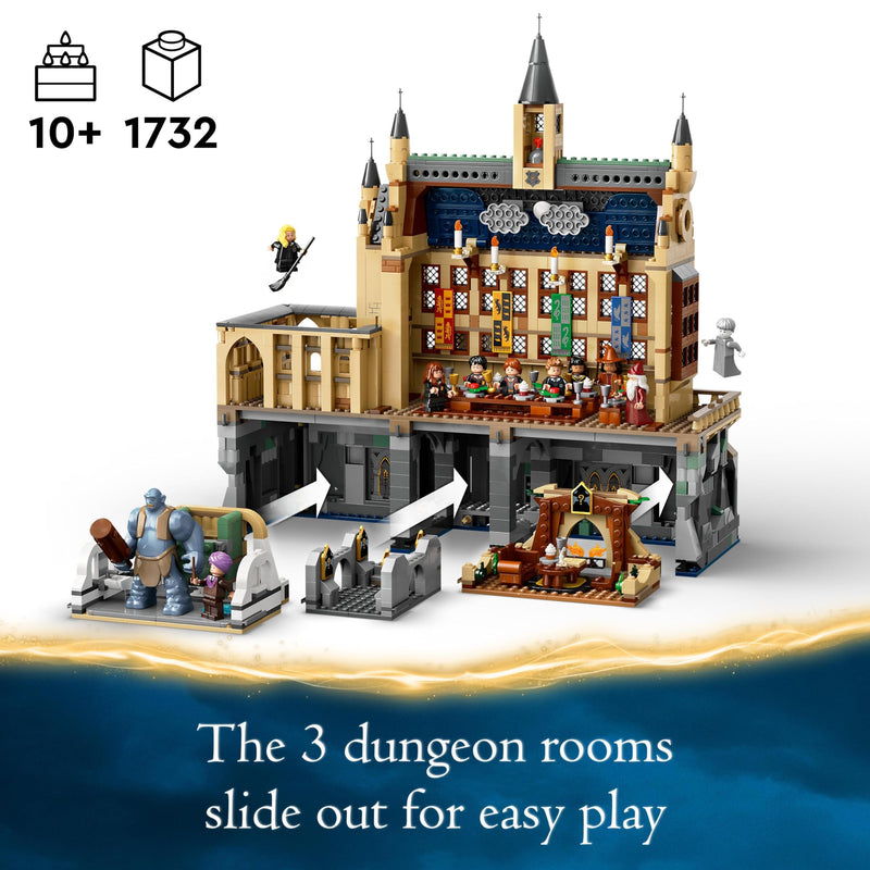 LEGO Harry Potter Hogwarts Castle: The Great Hall Set, Collectible Toy Playset for Kids, Boys & Girls, with 11 Minifigures Incl. Hermione Granger and Ron Weasley, Wizarding World Gift for Fans 76435