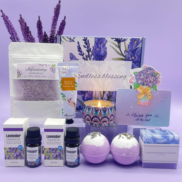 Bath Set Pamper Gifts For Women, Birthday Gifts For Her, Lavender Skin Care Gifts Ideas For Mum, Best Friend, Sister, Relaxation SPA Ladies Self Care Hampers, Female Anniversary Birthday Presents - Gift Guide