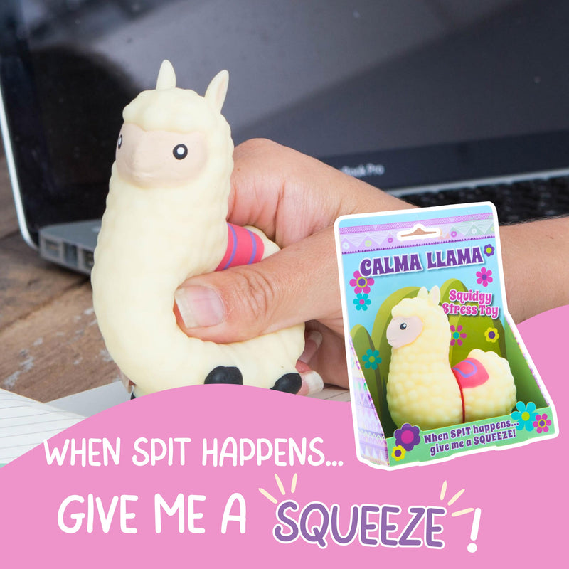 Boxer Gifts Calma Llama Stress Toy - Squishy Fidget Toys & Stress Balls For Adults - Helps With Anxiety Relief - Office Desk Toy Fun Stocking Filler Gifts For Women - Colleagues Secret Santa Gift - Gift Guide