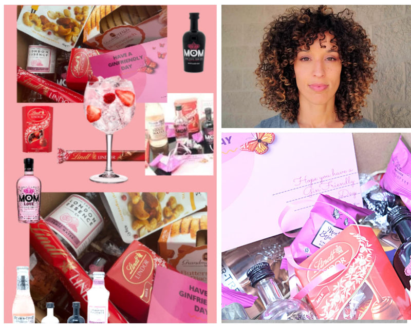 The Peerless Pink Gin &Tonic GiftSet for her - Pink Gin Gift Set Birthday Hampers for Women - Includes 2 Pink Gins, 2 Tonics, Lindt and Cadbury Chocolates - Gin Gifts for Women, Hamper for Her