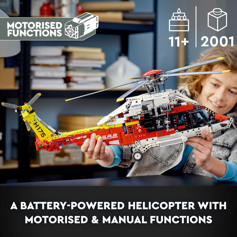 LEGO Technic Airbus H175 Rescue Helicopter Toy for 11 Plus Year Old Boys & Girls, Educational Model Building Set with Spinning Rotors and Motorised Features, Construction Gift Idea for Kids 42145