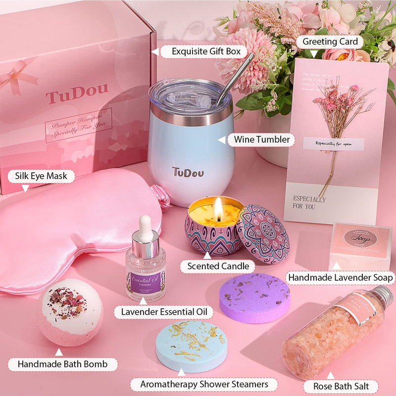 Birthday Pamper Gifts , Unique Self Care Package Relaxation Spa Bath Set for Her, Wellbeing Get Well Soon Gifts for Women, Ladies Hamper Birthday Gifts for Mum, Sister, Friends, Wife