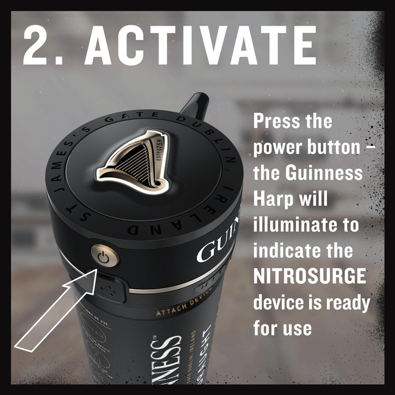 Guinness Draught Nitrosurge Device, Stout Beer, Perfect Pub Pour at Home, Rich Smooth Head & Sweetness of Malt Balanced with Hops, Cans Sold Separately, Device Only