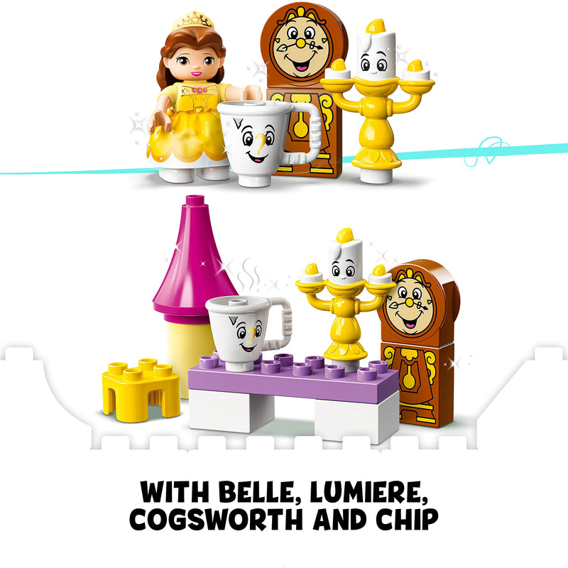 LEGO 10960 DUPLO Disney Princess Belle's Ballroom Castle, Beauty and The Beast Set, Toy for Toddlers, Girls and Boys 2 Plus Years Old