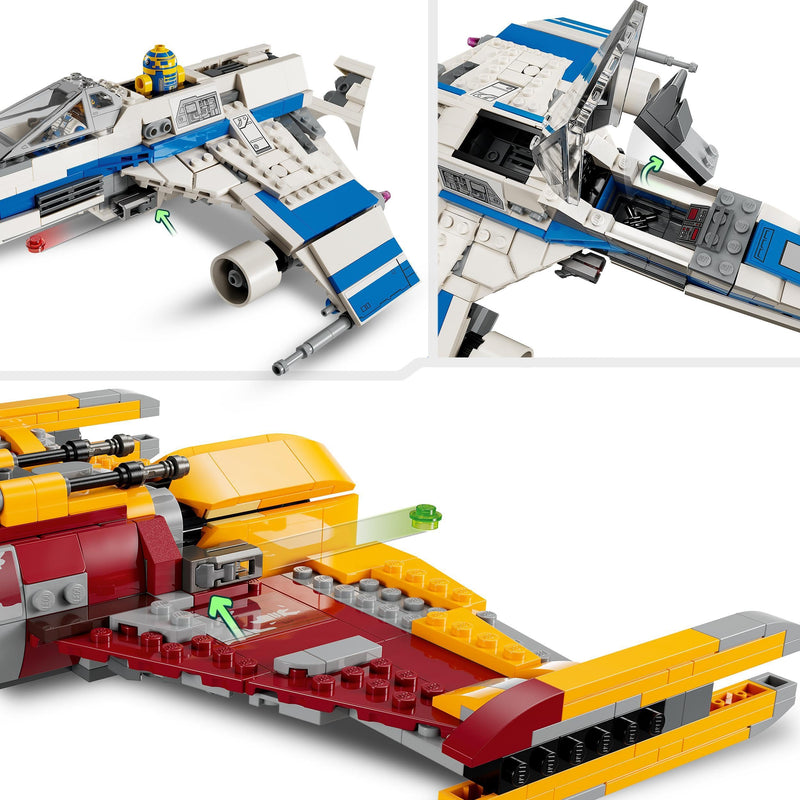 LEGO Star Wars New Republic E-Wing vs. Shin Hati’s Starfighter, Ahsoka Series Set with 2 Toy Vehicles, Droid Figure, 4 Minifigures and 2 Lightsabers 75364