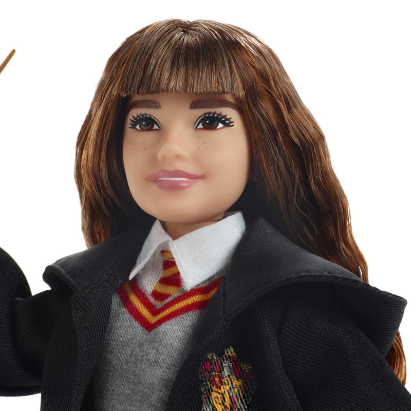 Mattel Harry Potter Hermione Granger Collectible Doll (10-in) with Hogwarts Uniform, Gryffindor Robe and Wand, FYM51