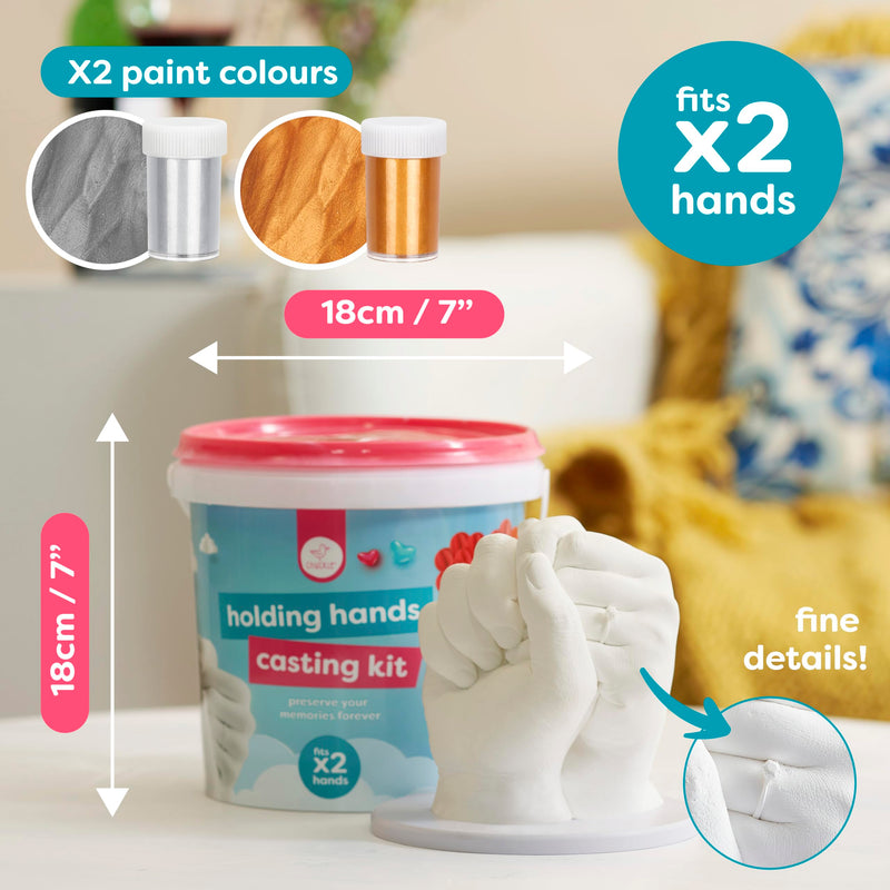 Chuckle - Holding Hand Casting Kit Couples, Hand Mold Kit with Sculpture Base & Paints, Couples Gifts for Him and Gifts for Her, Wedding, Anniversary, Gift for Wife Husband Girlfriend Boyfriend
