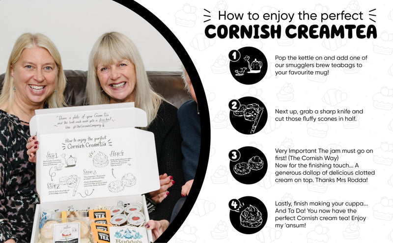 The Cornish Company Afternoon Tea Hamper – Deluxe Tea Set Hamper Gifts for Women Includes Fresh Scones, Biscuits – Birthdays, Anniversaries & Special Occasions - Gift Guide