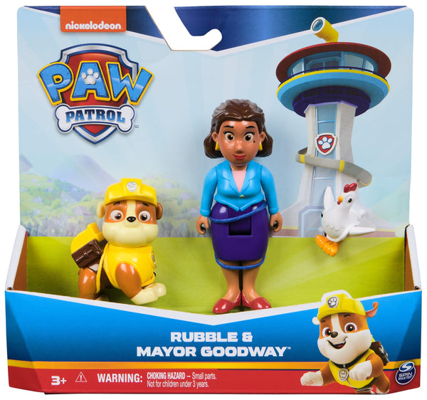 Paw Patrol Rubble, Mayor Goodway and Chickaletta Figures, Kids’ Toys for Boys and Girls Aged 3 and Up