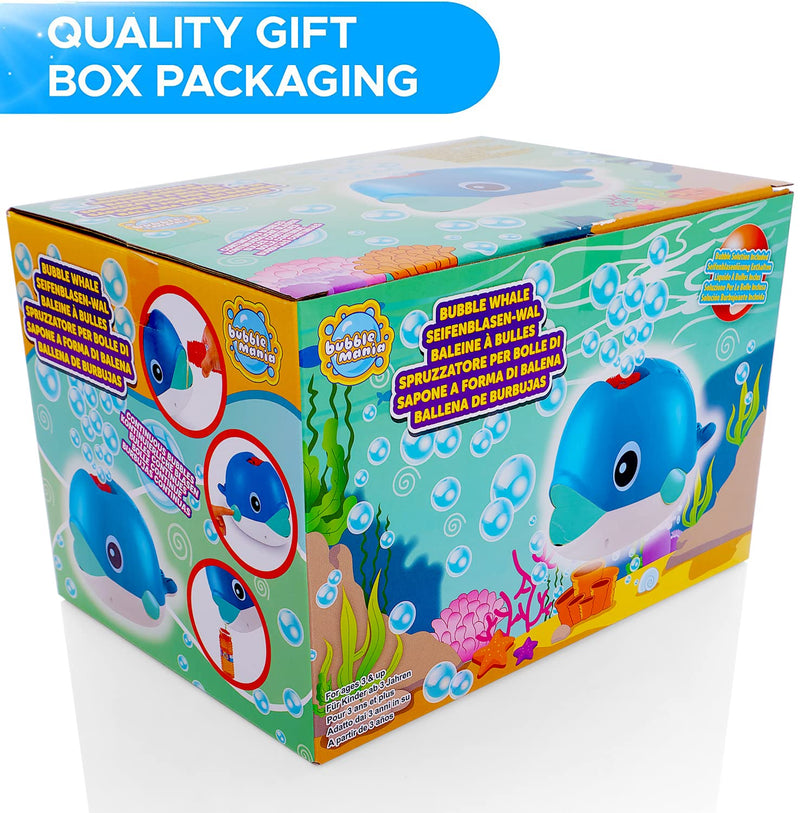 Bubble Mania Bubble Machine - Bubble Blower Whale For Kids - Automatic Bubble Maker Machine